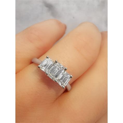 Emerald Cut Trilogy Ring Best Sale Bellvalefarms