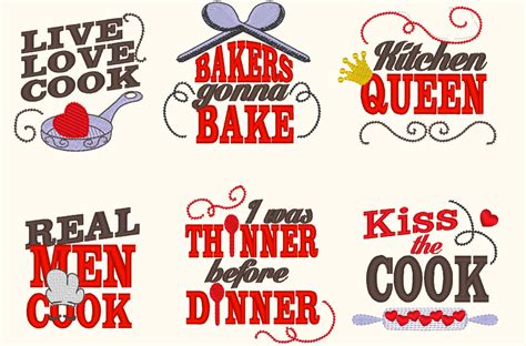 Kitchen Cute Quotes Machine Embroidery Designs 4x4 Mini Etsy