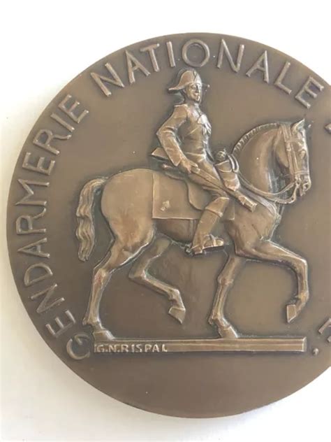 TRES GRANDE MEDAILLE GENDARMERIE NATIONALE DE FRANCE En BRONZE 10 Cm