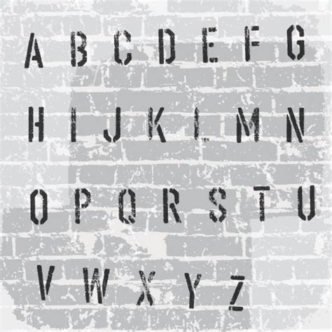 Grunge Stencil Alphabet Set Royalty Free Vector Image