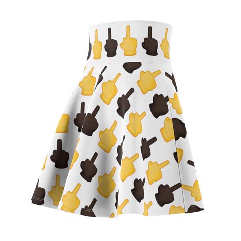 Middle Finger Fuck You Emoji Black And Yellow Skirt Toddities