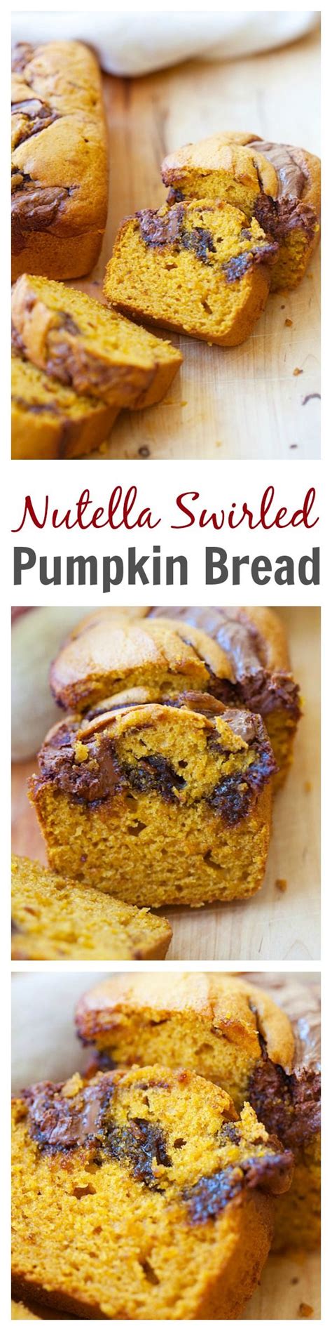 Nutella Swirled Pumpkin Bread Recipe That Yields Moist Sweet And