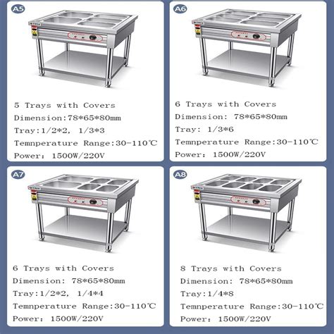 Hotel Restaurant Kitchen Equipments Stainless Steel Pans Bain Marie