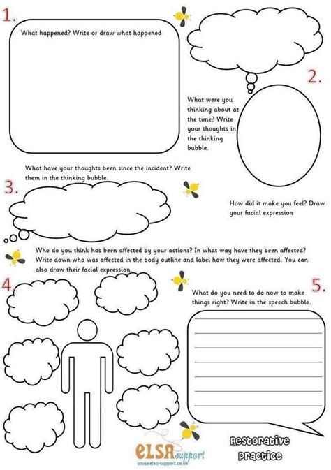 Printable Restorative Justice Reflection Sheet