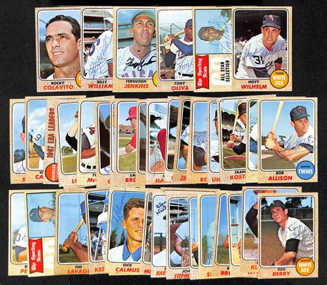 Lot Detail Lot Of 43 Signed 1968 Topps Baseball Cards W Colavito