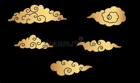 Gold Cloud tattoo stock vector. Illustration of chinese - 96442432