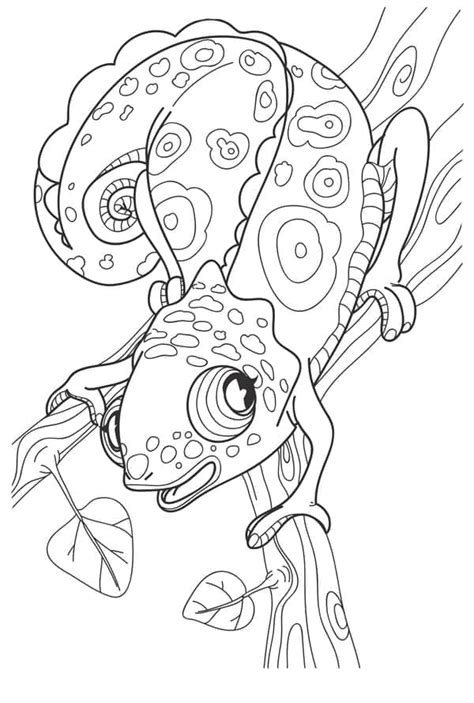 Coloriage Un Joli Caméléon télécharger et imprimer gratuit sur