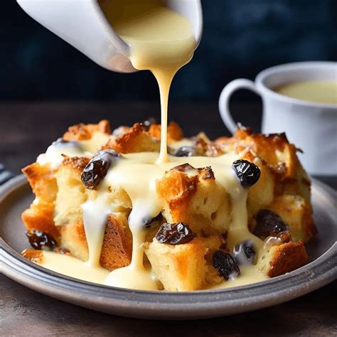 Old Fashioned Bread Pudding With Vanilla Sauce Recipe