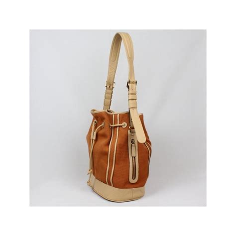 Sac Bourse Texier Toile Cuir Marron