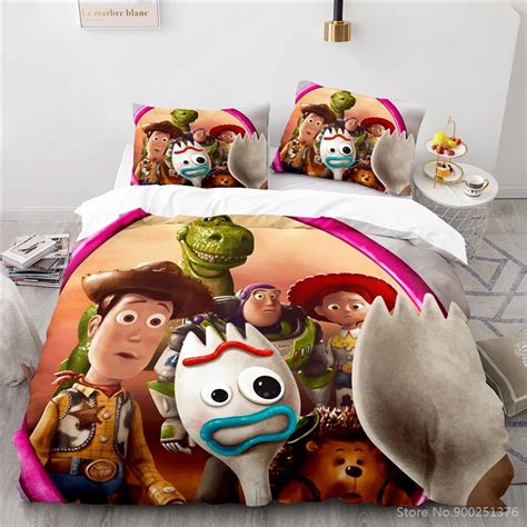 Cartoons Toy Story Buzz Lightyear Bedding Set Disney Anime Home