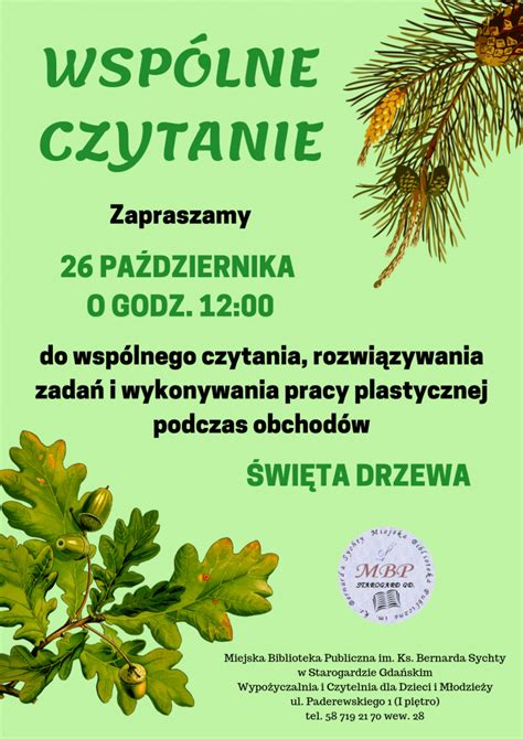 Wsp Lne Czytanie Wi To Drzewa Miejska Biblioteka Publiczna Im Ks