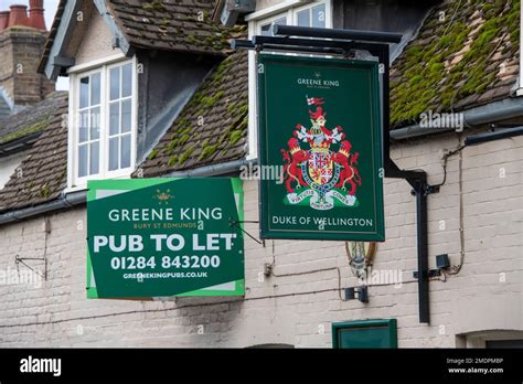 Signs On A Pub To Let The Duke Of Wellington Pub Is For Rent At A Time When The Hospitality