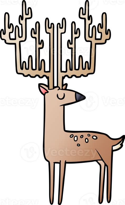 Cartoon Stag With Huge Antlers 39865749 Png