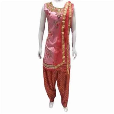 Cotton Stitched Ladies Fancy Party Wear Patiala Suit Handwash At Rs