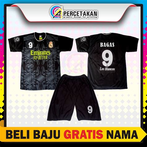 Jual Jersey Bola Real Madrid Setelan Gratis Sablon Nama Baju Futsal