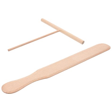 2 Pcs Wooden Rake Crepe Tools Pancake Maker Turner Spatula Fried Eggs