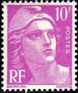 FRANCE TIMBRE STAMP N811 MARIANNE DE GANDON 10F NEUF X TB EBay