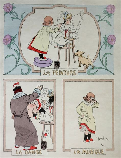 Gravure ancienne 1900 Bêtises d enfants Humour caricature von Henry