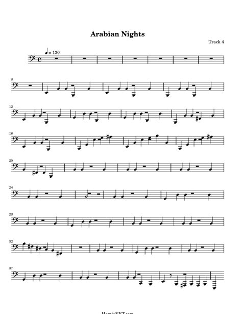 Arabian Nights Sheet Music Arabian Nights Score •