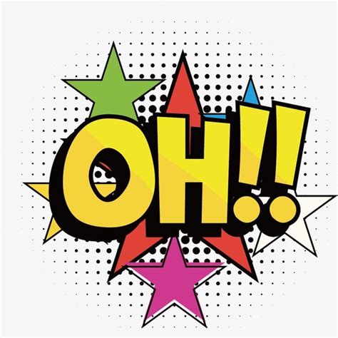 Oh Hand Painted Pop Art PNG Vector | Woohoo clip art, Oh comic bubble Guide