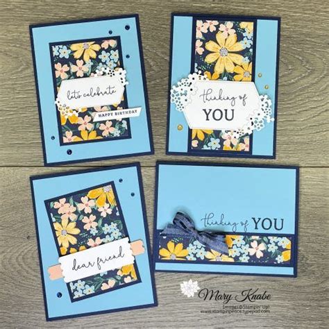 X One Sheet Wonder With Regency Park Dsp Flower Stamped Cards