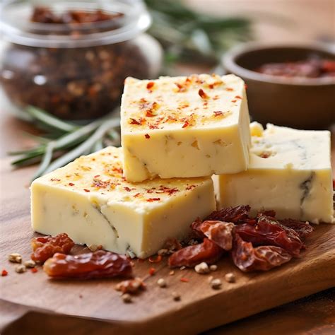 Premium Ai Image Butter With Sun Dried Tomatoes And Herbs On A Wooden