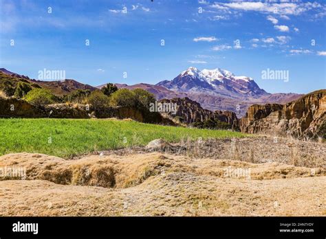 Scenic View Of Mount Illimani In La Paz Bolivia Stock Photo Alamy