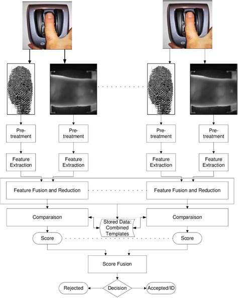 Block Diagram Of Fingerprint And Finger Vein Recognition Combined At