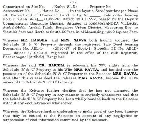 What Is Release Deed How Do I Register A Release Deed In Karnataka