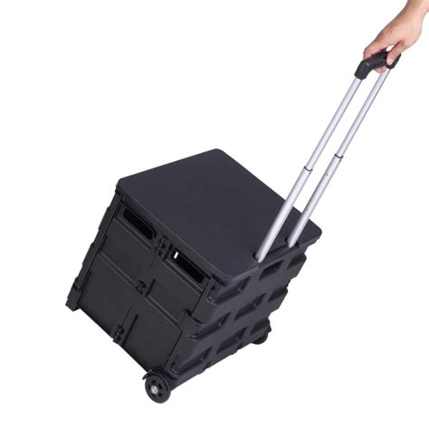 Ktaxon Cart Two Wheeled Collapsible Handcart With Black Lid Rolling