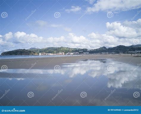 Laredo beach in Cantabria. stock photo. Image of nature - 99169940