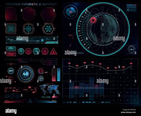 Futuristic Sci Fi Modern User Interface Set Abstract Hud Digital