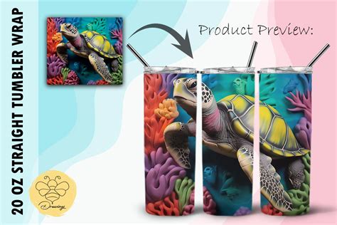 Sea Turtle Ocean D Tumbler Wrap Graphic By Beedrawings Creative Fabrica