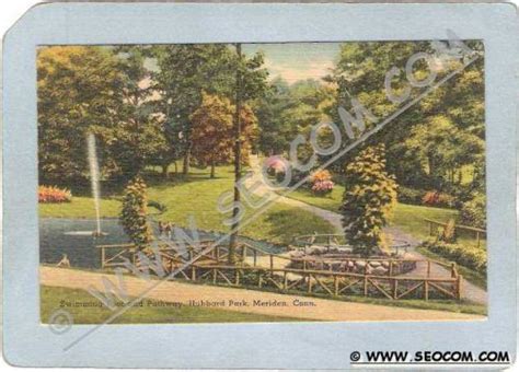 Ct Meriden Postcard Swimming Pool And Pathway Hubbard Park Ctbox31250