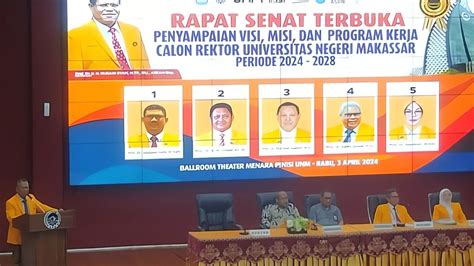 Unm Kembali Gelar Rapat Senat Terbuka Penyampaian Visi Misi Dan