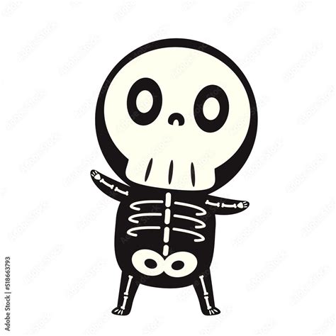 Cute Halloween Cartoon Skeleton