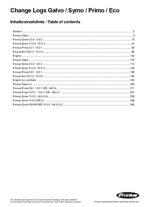 Se Fw Changelog Fronius Galvo Symo Primo Eco De En Text Und