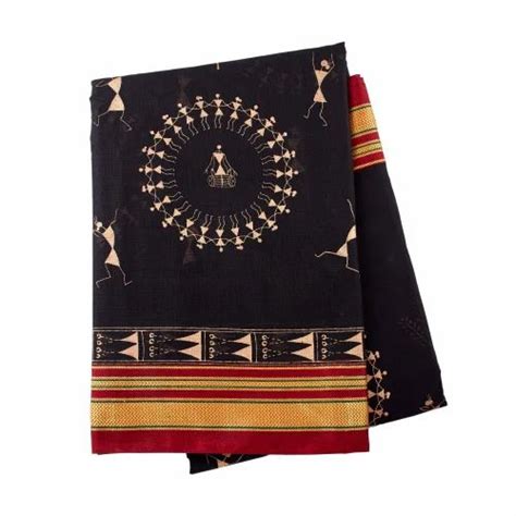 Sreen Print Warli Painting Saree Fancy Cotton Authentic Warli