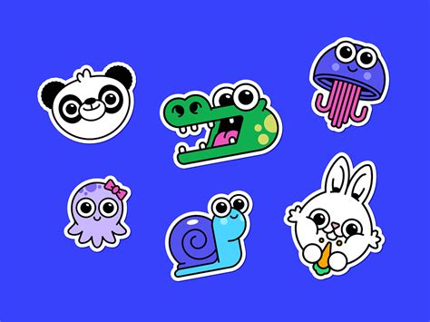 Cute animal stickers by Niko Salkola on Dribbble