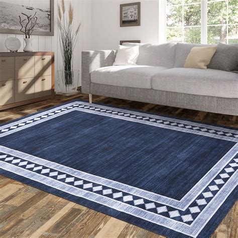 Glowsol X Geometric Large Area Rug Machine Washable Modern Bordered