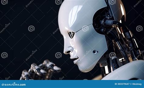 Blurred Humanoid Robot In The Dark Room Artificial Intelligence