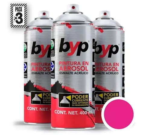 Pack 3 Aerosoles Byp Pintura Spray Fluorescentes 400ml Cuotas Sin