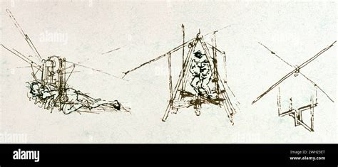 Flying Machines Drawings By Italian Artist Leonardo Da Vinci Italy