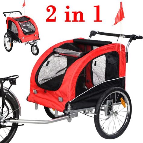 Giantex 2 In 1 Pet Dog Stroller Whitch Suspension Safety Flag And