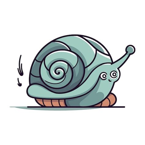 Cartoon Caracol Isolado Em Fundo Branco Ilustra O Vetorial Em Estilo