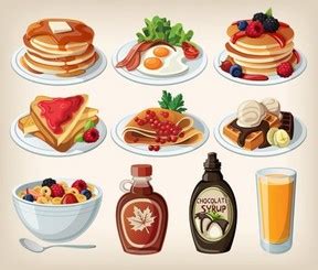 Cartoon Breakfast Food Items Vector Set Vector for Free Download ...