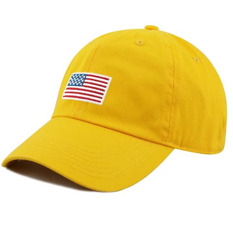 American Flag Embroidered Washed Cotton Baseball Cap Etsy