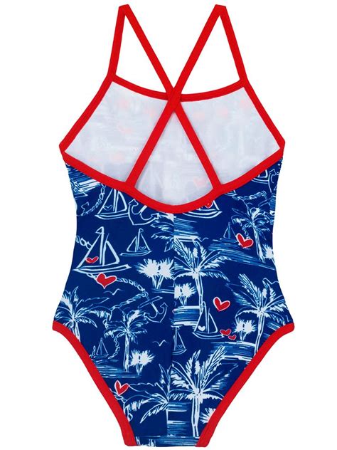 Escargot Nautical Toddler Girls One Piece Swimsuit