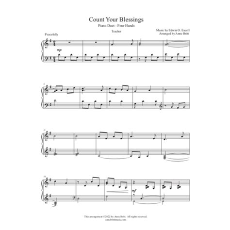 Count Your Blessings Piano Duet