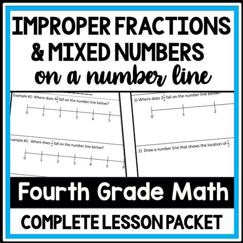 Number Lines With Fractions Greater Than One Whole 4th Grade Math Lesson And Made By Teachers